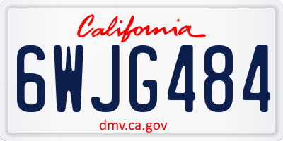 CA license plate 6WJG484