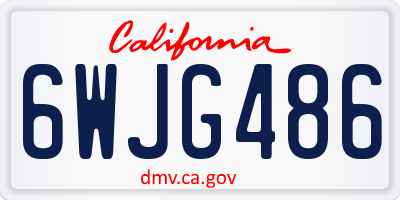 CA license plate 6WJG486