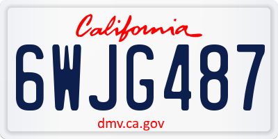 CA license plate 6WJG487