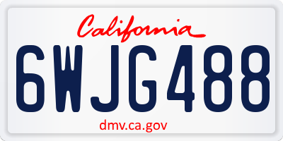 CA license plate 6WJG488
