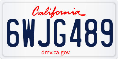 CA license plate 6WJG489