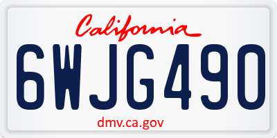 CA license plate 6WJG490