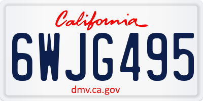 CA license plate 6WJG495