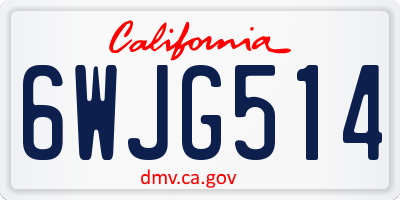 CA license plate 6WJG514