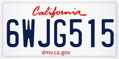 CA license plate 6WJG515