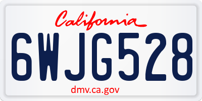 CA license plate 6WJG528