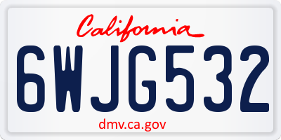 CA license plate 6WJG532