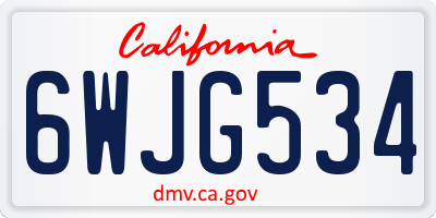 CA license plate 6WJG534
