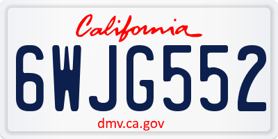 CA license plate 6WJG552