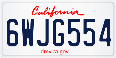 CA license plate 6WJG554