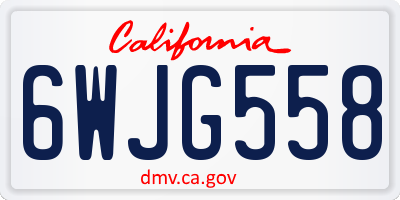 CA license plate 6WJG558