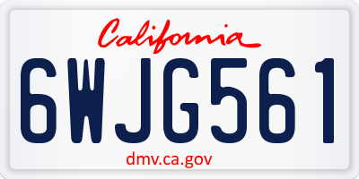 CA license plate 6WJG561