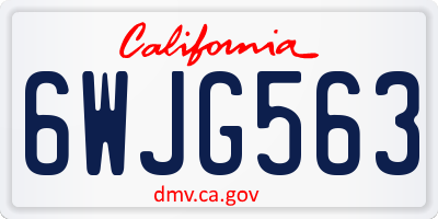 CA license plate 6WJG563