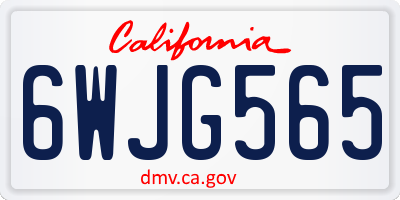 CA license plate 6WJG565