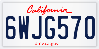 CA license plate 6WJG570