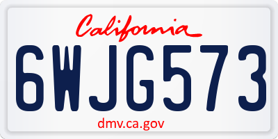 CA license plate 6WJG573