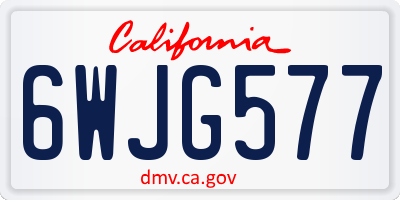 CA license plate 6WJG577