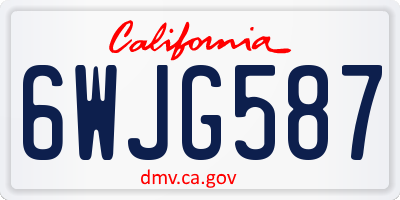 CA license plate 6WJG587