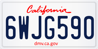 CA license plate 6WJG590