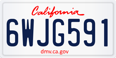 CA license plate 6WJG591
