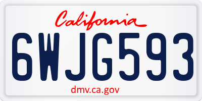 CA license plate 6WJG593