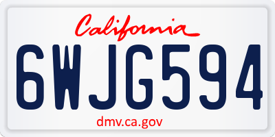 CA license plate 6WJG594
