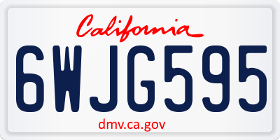 CA license plate 6WJG595