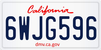 CA license plate 6WJG596