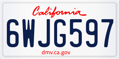 CA license plate 6WJG597