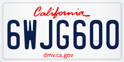 CA license plate 6WJG600