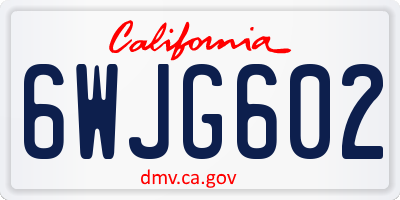CA license plate 6WJG602