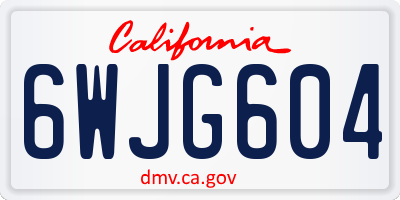 CA license plate 6WJG604
