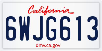CA license plate 6WJG613