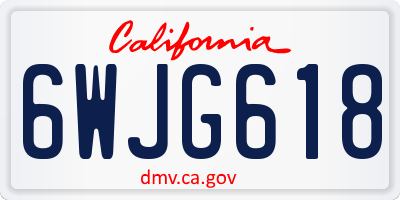 CA license plate 6WJG618