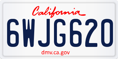 CA license plate 6WJG620