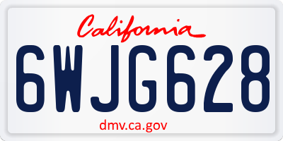 CA license plate 6WJG628