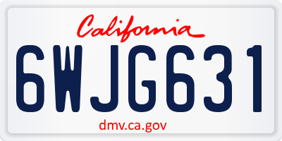 CA license plate 6WJG631