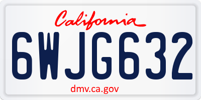 CA license plate 6WJG632