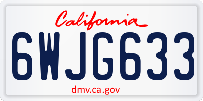 CA license plate 6WJG633