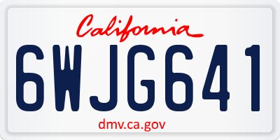 CA license plate 6WJG641