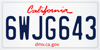 CA license plate 6WJG643