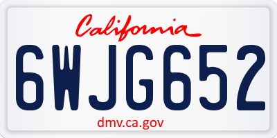 CA license plate 6WJG652