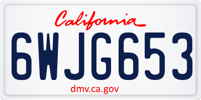 CA license plate 6WJG653