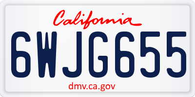 CA license plate 6WJG655