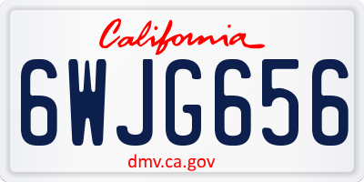 CA license plate 6WJG656
