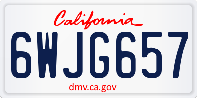 CA license plate 6WJG657