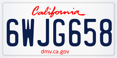 CA license plate 6WJG658