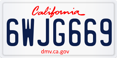CA license plate 6WJG669