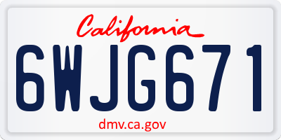 CA license plate 6WJG671