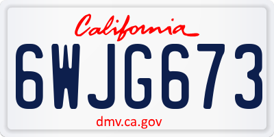 CA license plate 6WJG673